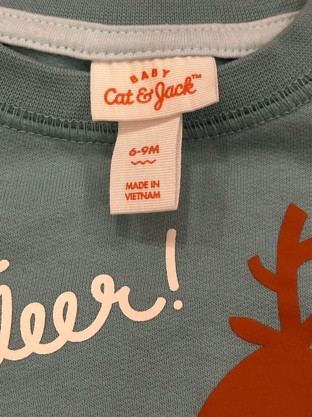 EUC Cat & Jack Baby Oh Deer Holiday Outfit, 6-9 Months